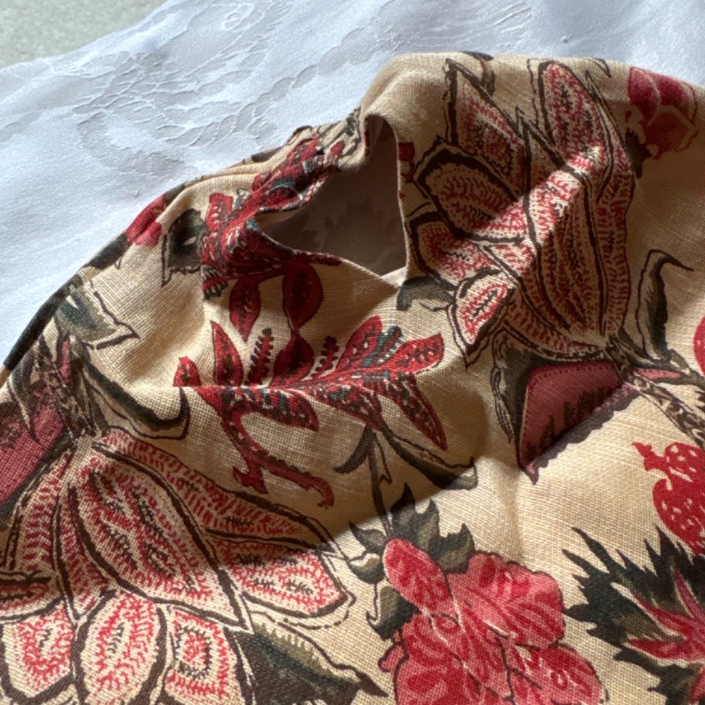 Ralph Lauren linen paisley and flower print kerchief sleeveless dress - Picture 3 of 6